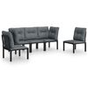 vidaXL Salon de jardin 5 pcs noir et gris r&eacute;sine tress&eacute;e