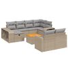 vidaXL Salon de jardin 11 pcs avec coussins beige r&eacute;sine tress&eacute;e