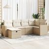 vidaXL Salon de jardin avec coussins 6 pcs beige r&eacute;sine tress&eacute;e