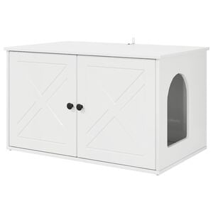 vidaXL Maison pour chat Blanc Brillant 85 x 55 x 50 cm