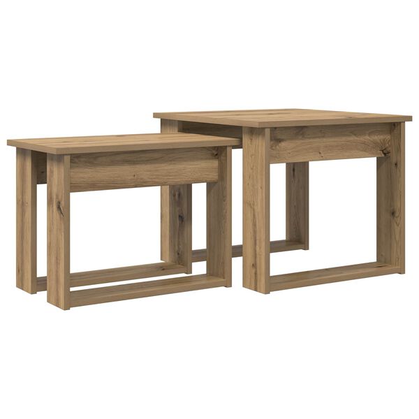 vidaXL Ensemble de tables basses 2 pcs Ch&ecirc;ne artisanal