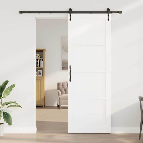 vidaXL Porte coulissante ORKDAL Blanc et Noir 83 x 232 cm Pin massif