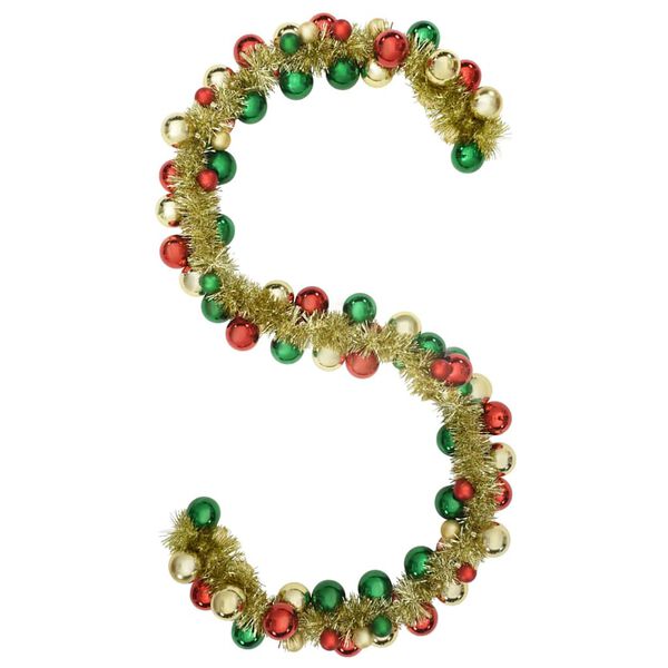 vidaXL Guirlande de Boules de Noël Multicolore 186 cm Polystyrène