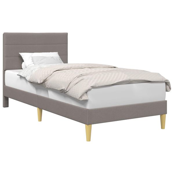 vidaXL Cadre de lit avec t&ecirc;te de lit Taupe 80 x 200 cm tissu