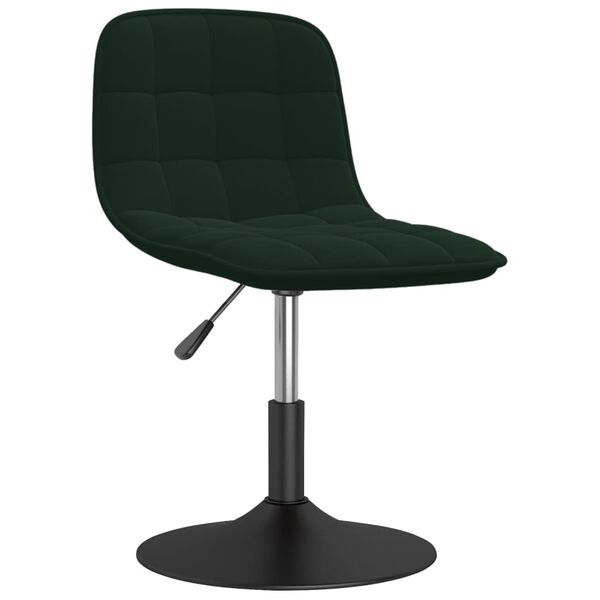 vidaXL Chaise pivotante de salle &agrave; manger Vert fonc&eacute; Velours