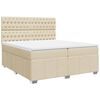 vidaXL Sommier &agrave; lattes de lit avec matelas Cr&egrave;me 200x200 cm Tissu