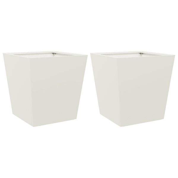 vidaXL Jardinières 2 pcs blanc 40x40x40 cm acier
