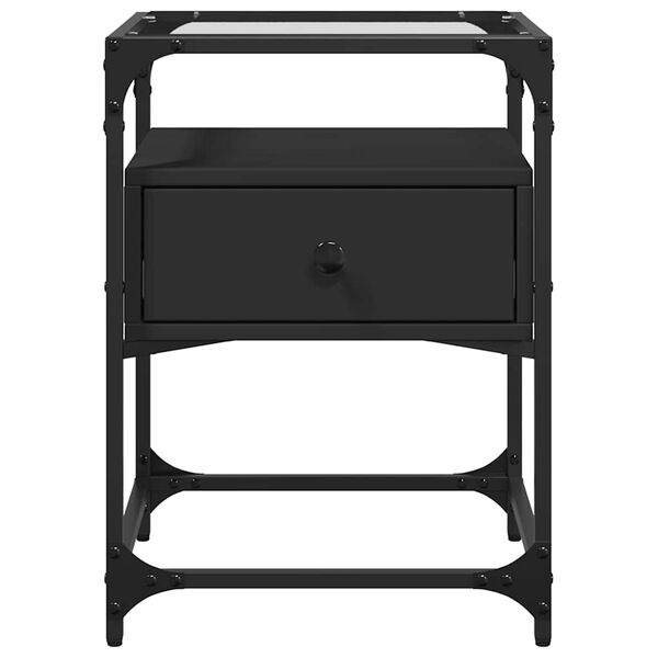 vidaXL Tables de chevet 2 pcs noir 40x40x55 cm bois d’ingénierie