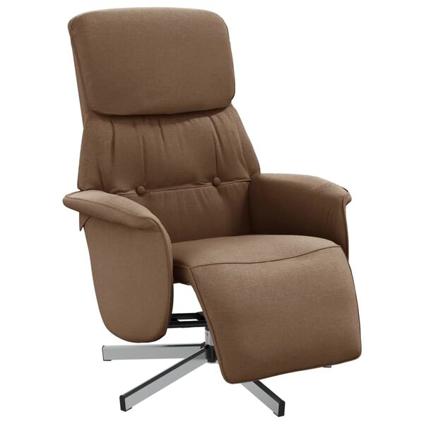 vidaXL Fauteuil inclinable avec repose-pieds marron tissu