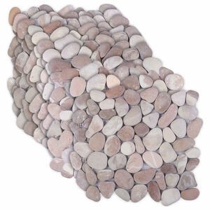 vidaXL Carreaux de galets Beige et rose p&acirc;le 30 x 30 cm