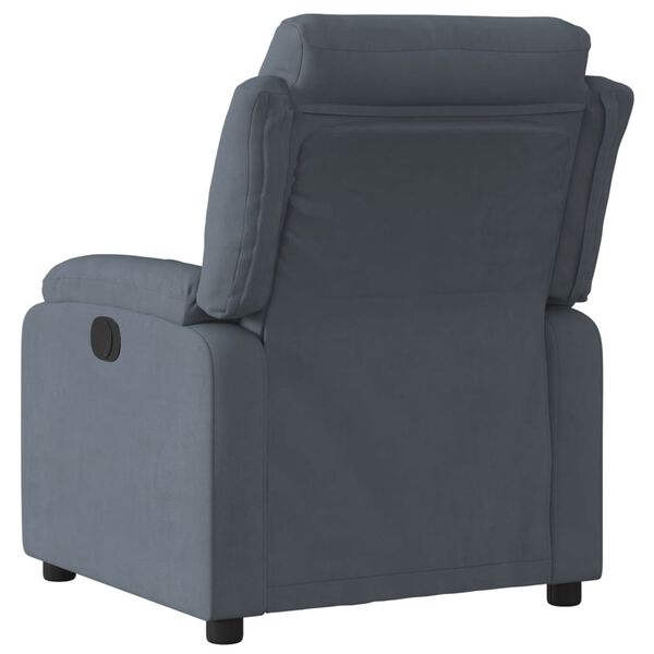 vidaXL Fauteuil inclinable Gris foncé Velours