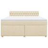 vidaXL Sommier &agrave; lattes de lit avec matelas Cr&egrave;me 180x200 cm Tissu