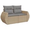 vidaXL Salon de jardin avec coussins 5 pcs beige r&eacute;sine tress&eacute;e