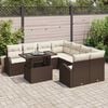 vidaXL Ensemble de canap&eacute; de jardin 9 pcs Marron polyrotin