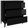 vidaXL Buffet Noir brillant 60x35x69 cm Bois d&rsquo;ing&eacute;nierie