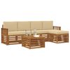 vidaXL Ensemble de canap&eacute;s d'ext&eacute;rieur 6 pcs Naturel et Beige