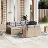 vidaXL Salon de jardin 11 pcs avec coussins beige r&eacute;sine tress&eacute;e