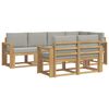 vidaXL Ensemble de canap&eacute;s d'ext&eacute;rieur 7 pc Blanc et gris clair