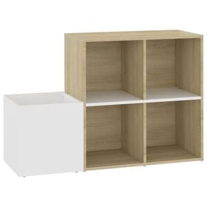 vidaXL Armoire &agrave; chaussures entr&eacute;e blanc ch&ecirc;ne sonoma bois ing&eacute;nierie