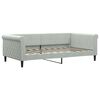vidaXL Lit de jour gris clair 100x190 cm velours