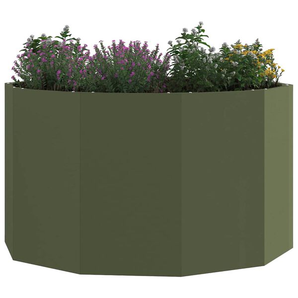 vidaXL Jardini&egrave;re Vert olive 90 x 90 x 50 cm Acier