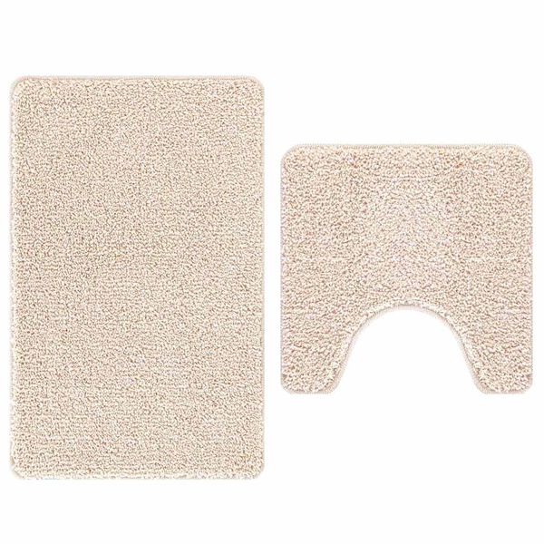 vidaXL Ensemble de tapis de bain antid&eacute;rapants 2 pcs Cr&egrave;me PP
