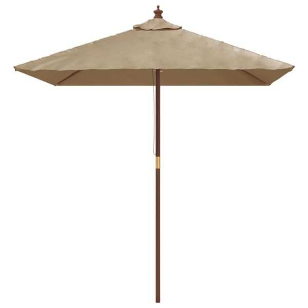 vidaXL Parasol de jardin avec m&acirc;t en bois taupe 198x198x231 cm