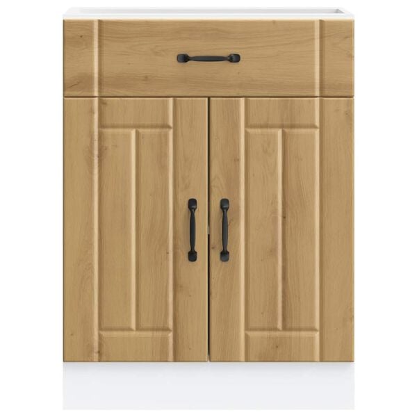 vidaXL Armoire de cuisine Lucca ch&ecirc;ne artisanal bois ing&eacute;nierie