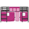 vidaXL Lit mezzanine enfants avec rideaux sans matelas rose 80x200cm