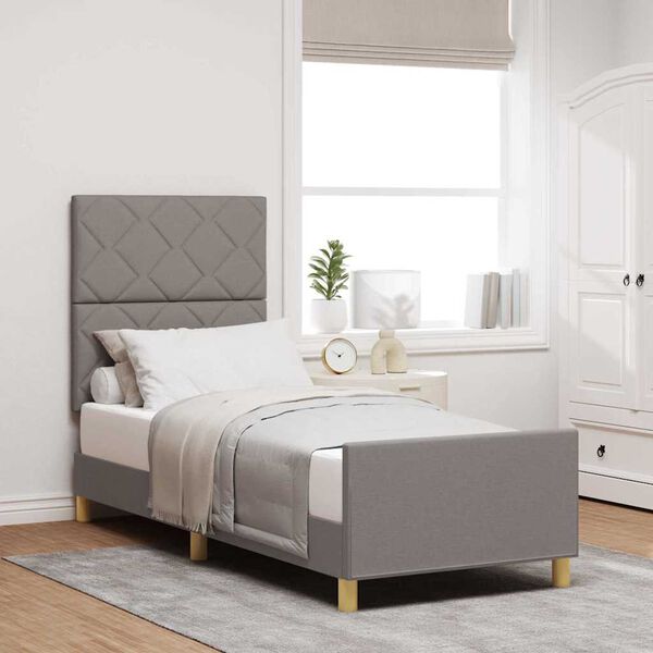 vidaXL Cadre de lit avec t&ecirc;te de lit Taupe 80 x 200 cm tissu