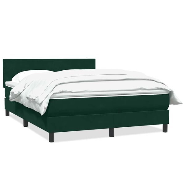 vidaXL Sommier &agrave; lattes de lit et matelas vert fonc&eacute; 160x210cm velours
