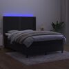 vidaXL Sommier &agrave; lattes de lit matelas et LED Noir 140x200 cm Velours