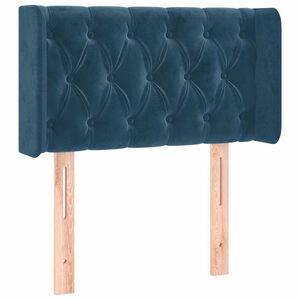 vidaXL T&ecirc;te de lit avec oreilles Bleu Fonc&eacute; 83x16x78/88 cm Velours