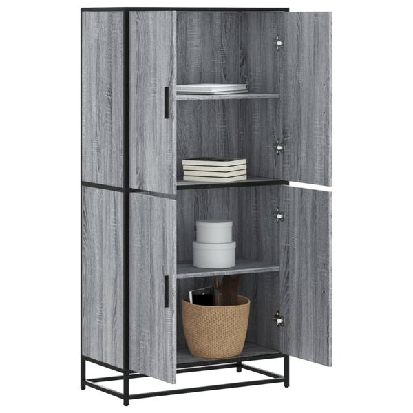 vidaXL Buffet haut sonoma gris 68x35x139 cm bois d'ing&eacute;nierie