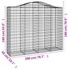 vidaXL Paniers à gabions arqués 3 pcs 200x50x160/180 cm Fer galvanisé
