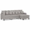 vidaXL Canap&eacute; &agrave; 3 places avec repose-pieds Gris clair 210 cm Tissu