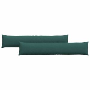vidaXL Coussins de canap&eacute; 2 pcs Vert fonc&eacute; 200 x 40 cm tissu