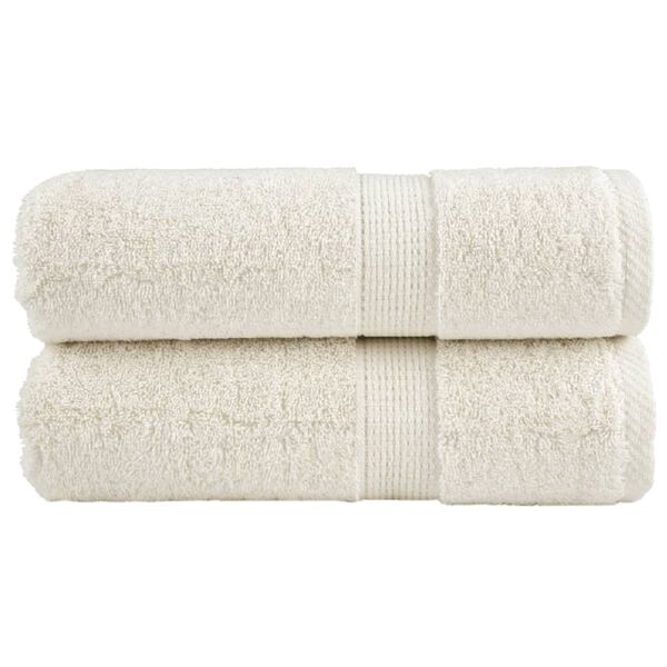 vidaXL Serviettes d'invité de qualité supérieure SOLUND 2 pcs crème
