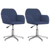 vidaXL Chaises pivotantes &agrave; manger lot de 2 bleu tissu