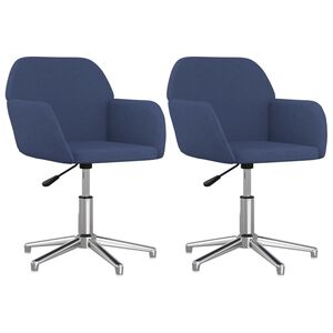 vidaXL Chaises pivotantes &agrave; manger lot de 2 bleu tissu