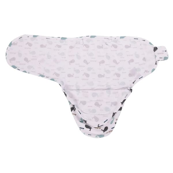 Bo Jungle Couverture emmaillot&eacute;e Gris et blanc Baleines S