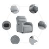 vidaXL Fauteuil inclinable &eacute;lectrique gris clair tissu