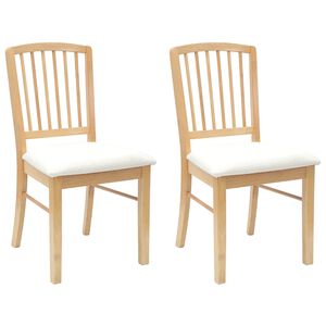 vidaXL Chaises de salle &agrave; manger 2 pcs Naturel 50 x 52,5 x 91 cm