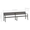vidaXL Banc double de jardin 246 cm Noir Acier
