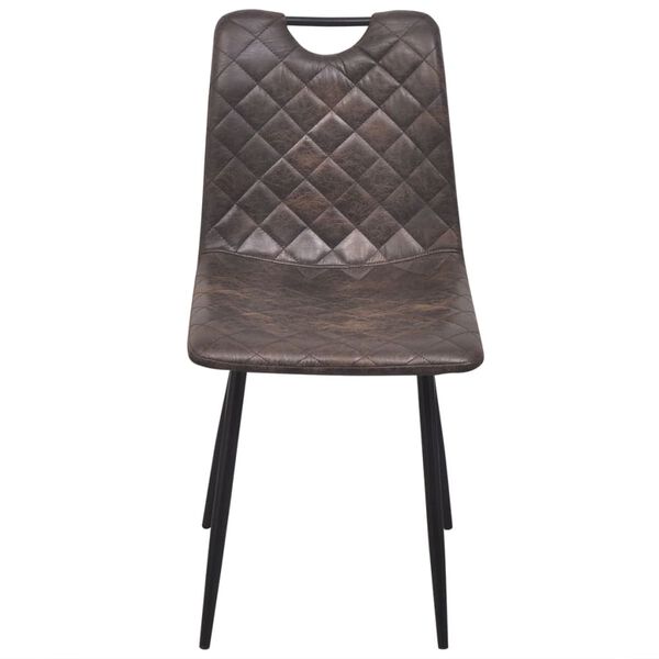 vidaXL Chaises &agrave; manger lot de 2 marron fonc&eacute; similicuir