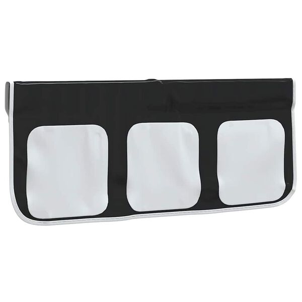 Rideaux Pour Lit Mezzanine VidaXL - Blanc Et Noir Polyester Avec Poches De Rangement - Pour Enfants Et Jeux