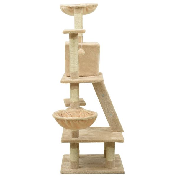 vidaXL Arbre à chat avec griffoirs en sisal Beige 122 cm