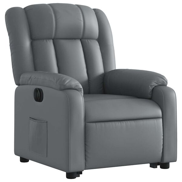 vidaXL Fauteuil inclinable &eacute;lectrique gris similicuir