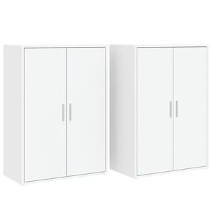 vidaXL Buffets 2 pcs blanc 60x31x84 cm bois d'ing&eacute;nierie