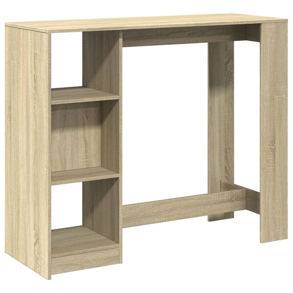 vidaXL Table de bar avec &eacute;tag&egrave;re ch&ecirc;ne sonoma bois d'ing&eacute;nierie